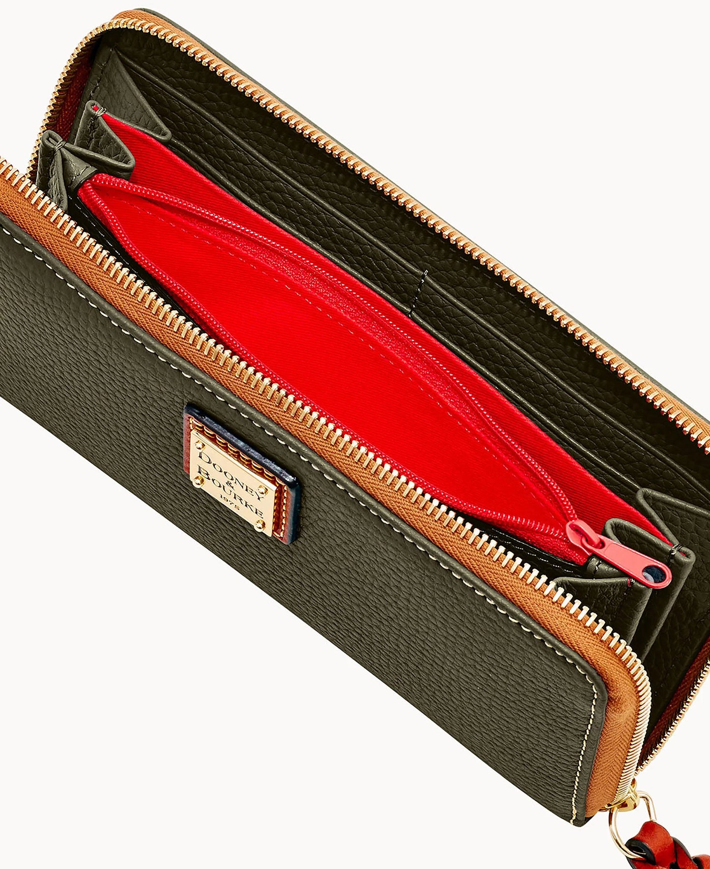 Pebble Grain Large Zip Around Wristlet