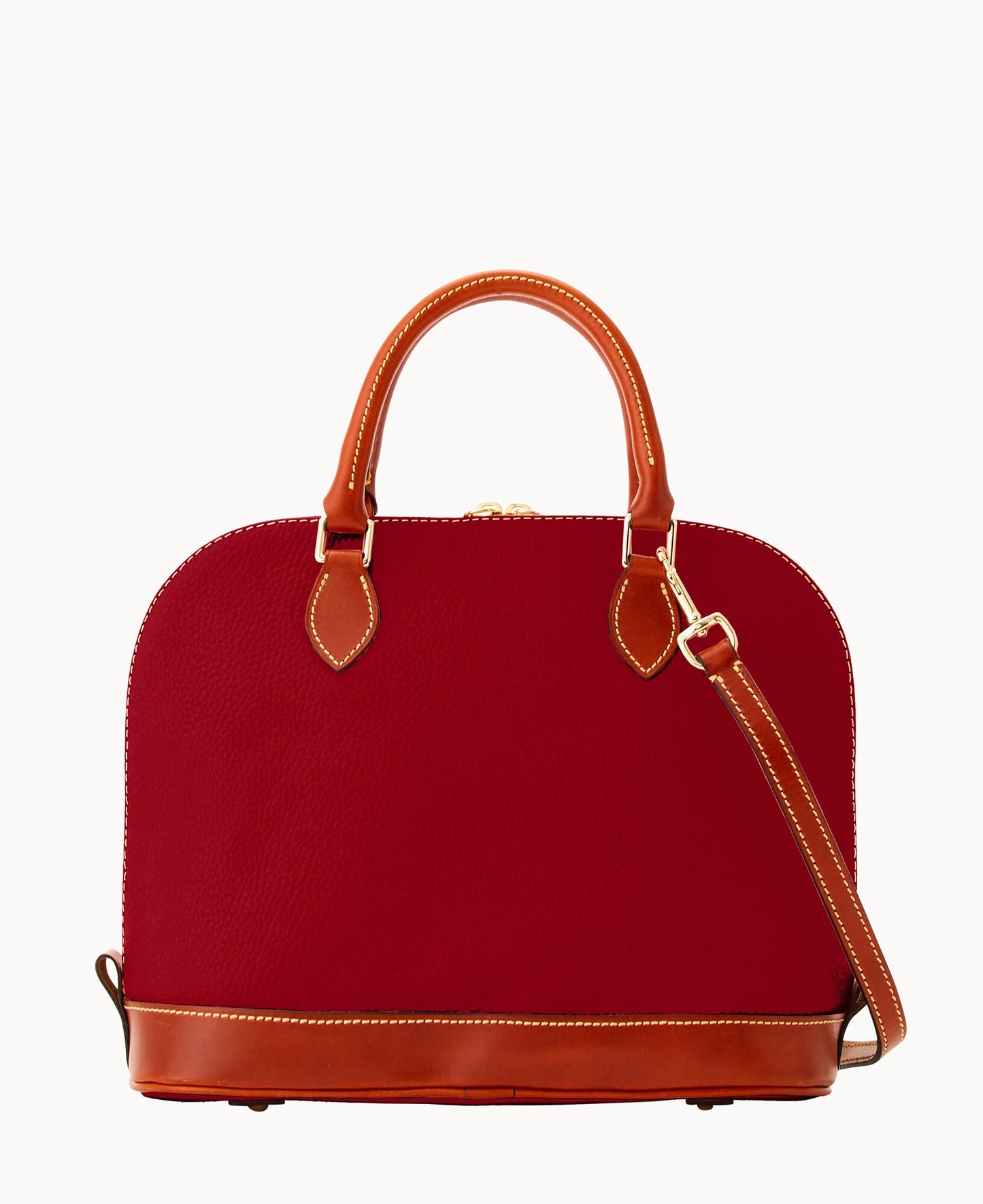 Pebble Grain Zip Zip Satchel