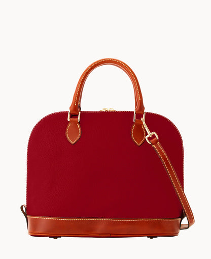 Pebble Grain Zip Zip Satchel