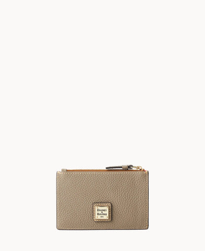 Pebble Grain Zip Credit Card Case
