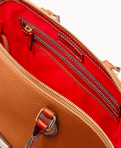 Pebble Grain Zip Zip Satchel