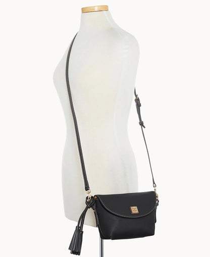 Pebble Grain Crossbody Saddle Bag