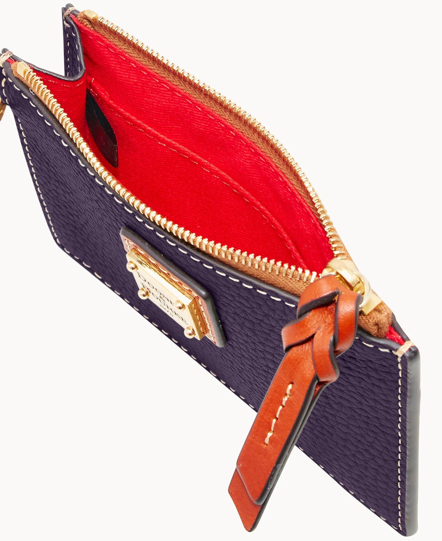 Pebble Grain Zip Top Card Case Wristlet