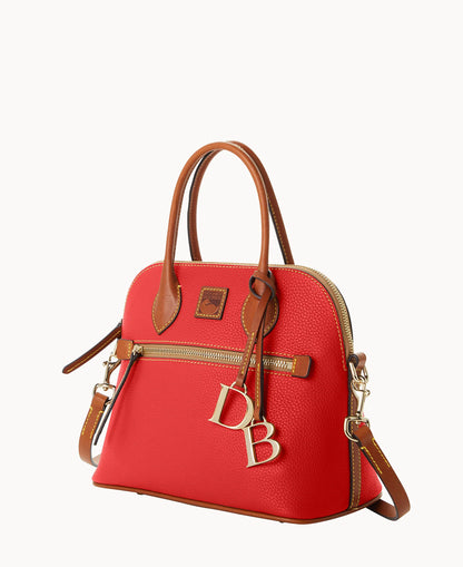 Pebble Grain Domed Satchel