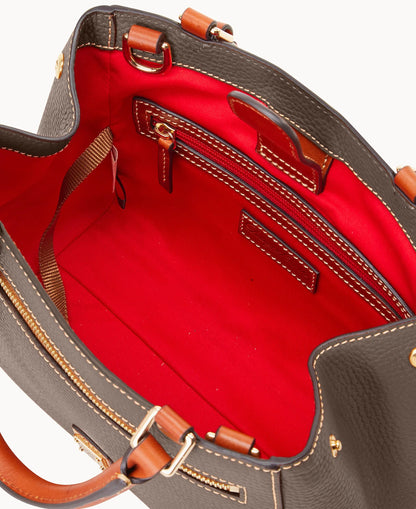 Pebble Grain Small Zip Satchel