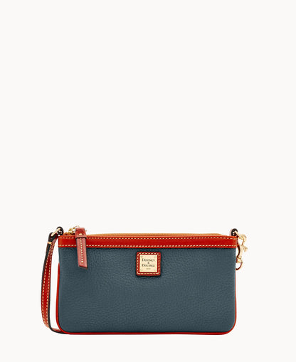 Pebble Grain Large Slim Wristlet