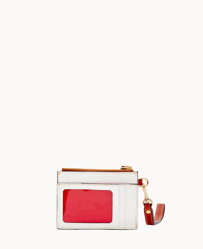 Pebble Grain Zip Top Card Case Wristlet