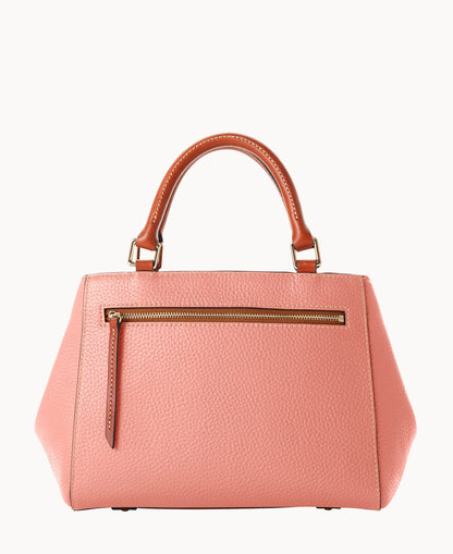 Pebble Grain Small Zip Satchel