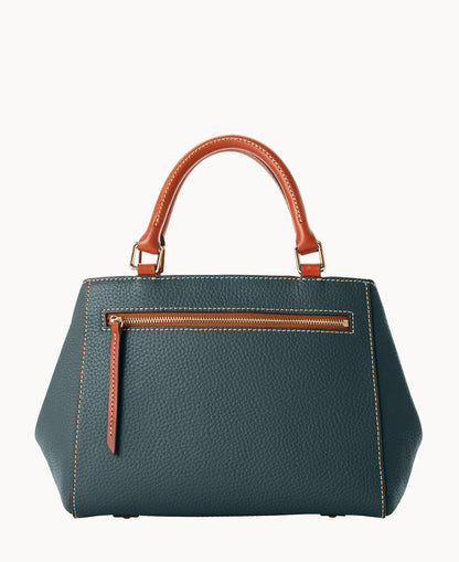 Pebble Grain Small Zip Satchel