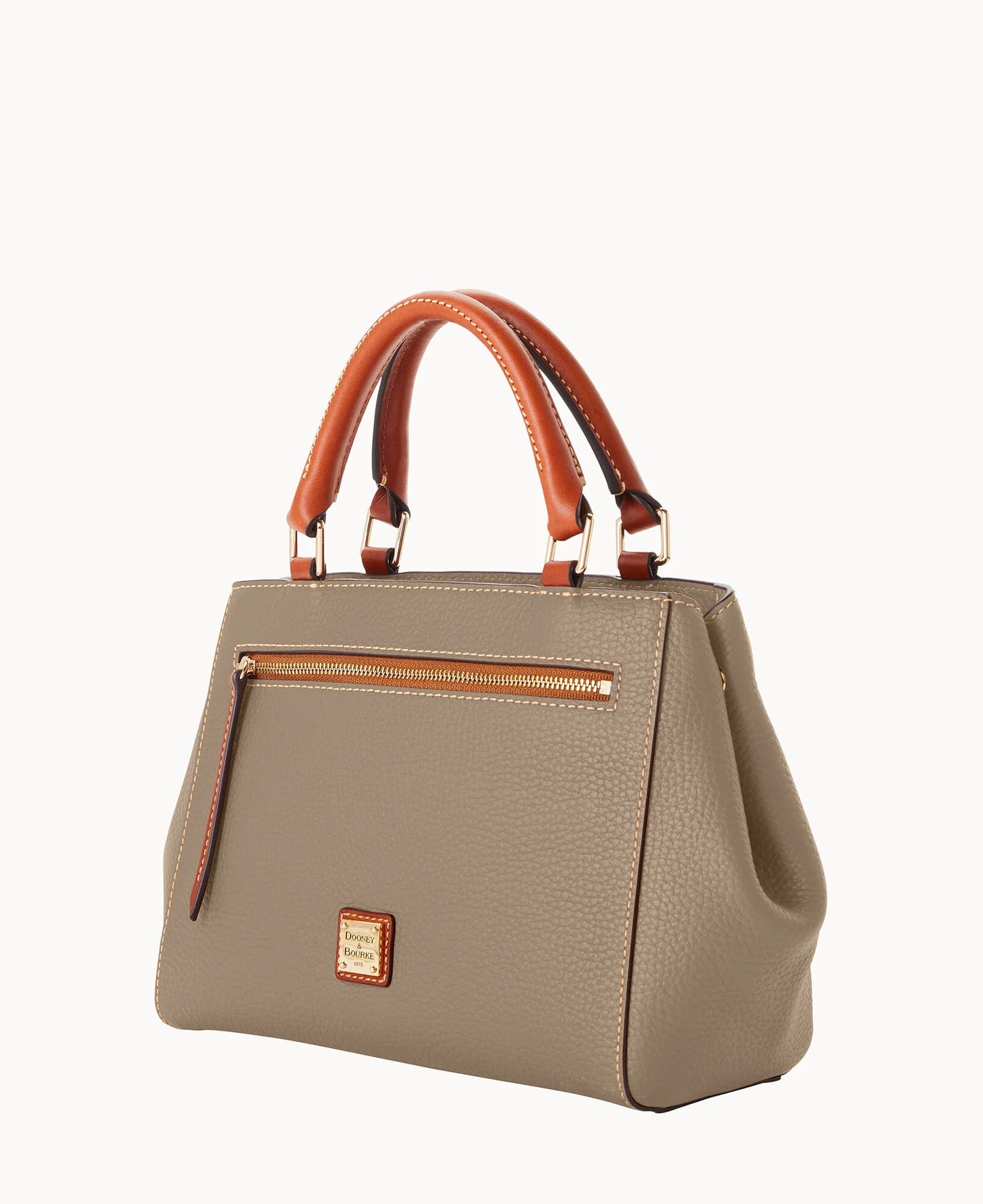 Pebble Grain Small Zip Satchel