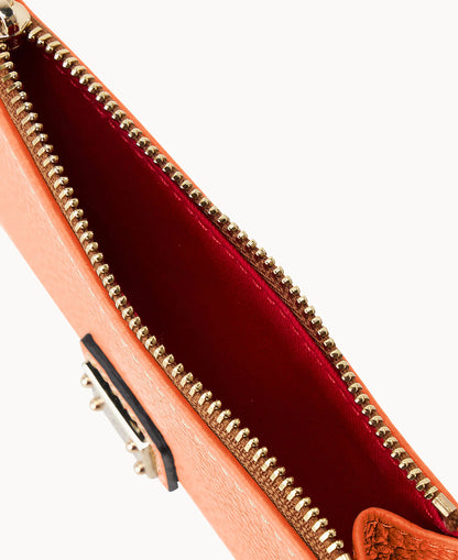 Pebble Grain Zip Credit Card Case