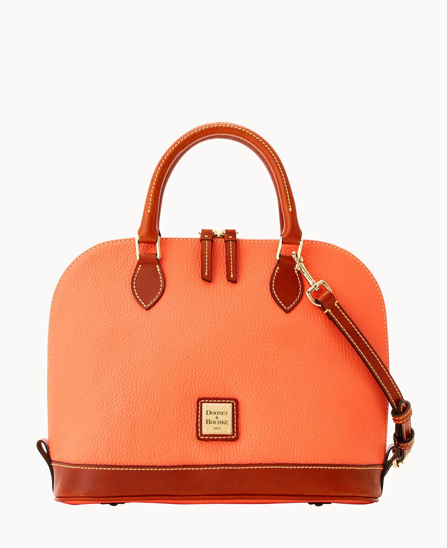 Pebble Grain Zip Zip Satchel