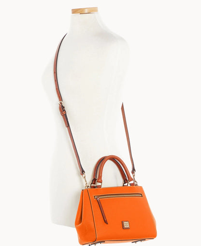 Pebble Grain Small Zip Satchel