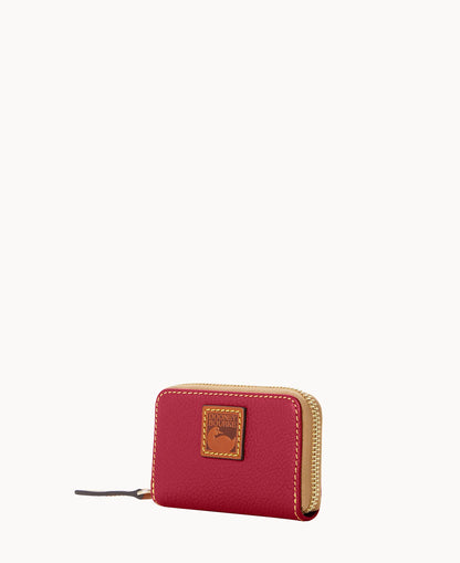Pebble Grain Zip Around Credit Card Case