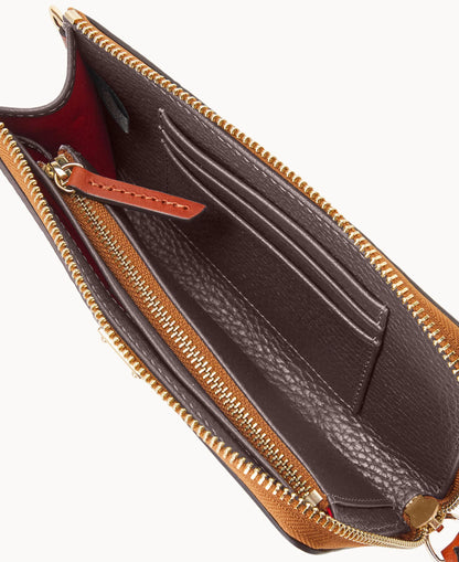 Pebble Grain Folded Zip Wristlet