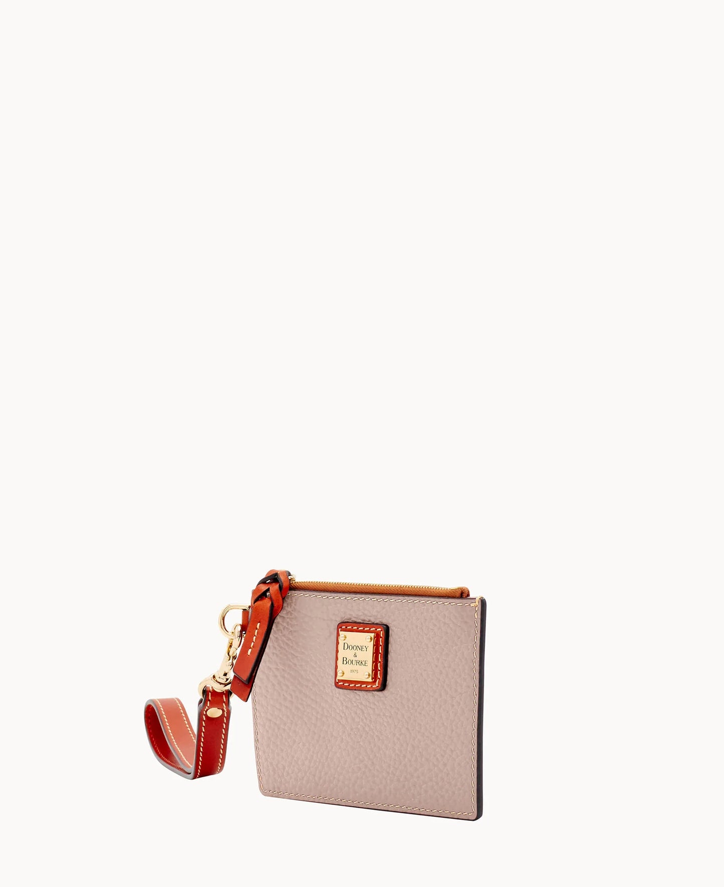 Pebble Grain Zip Top Card Case Wristlet