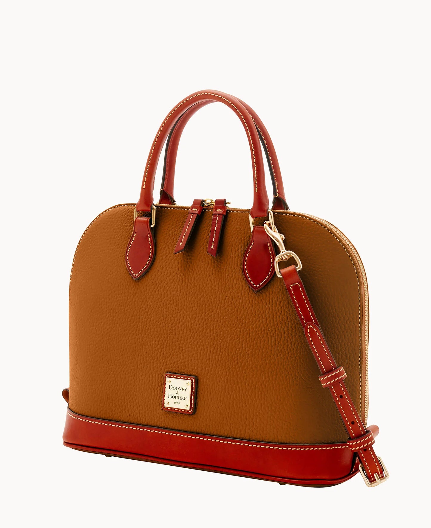Pebble Grain Zip Zip Satchel