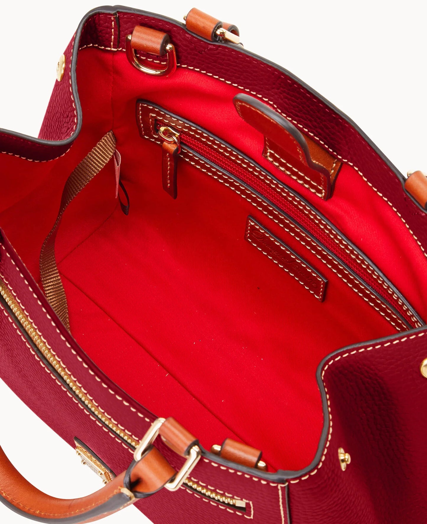 Pebble Grain Small Zip Satchel