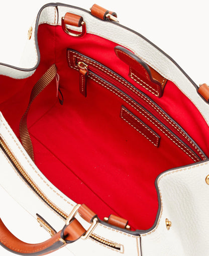 Pebble Grain Small Zip Satchel