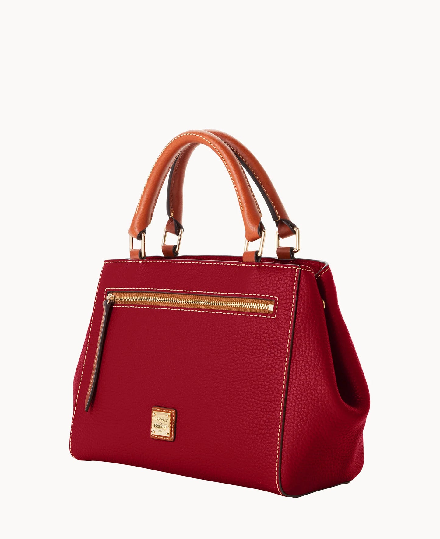 Pebble Grain Small Zip Satchel