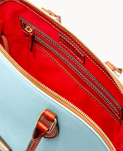 Pebble Grain Zip Zip Satchel