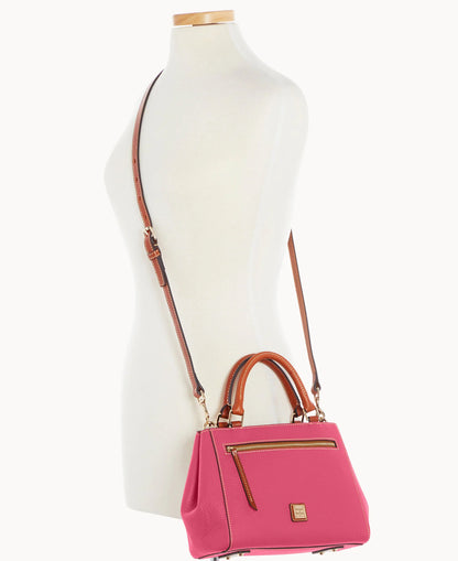 Pebble Grain Small Zip Satchel