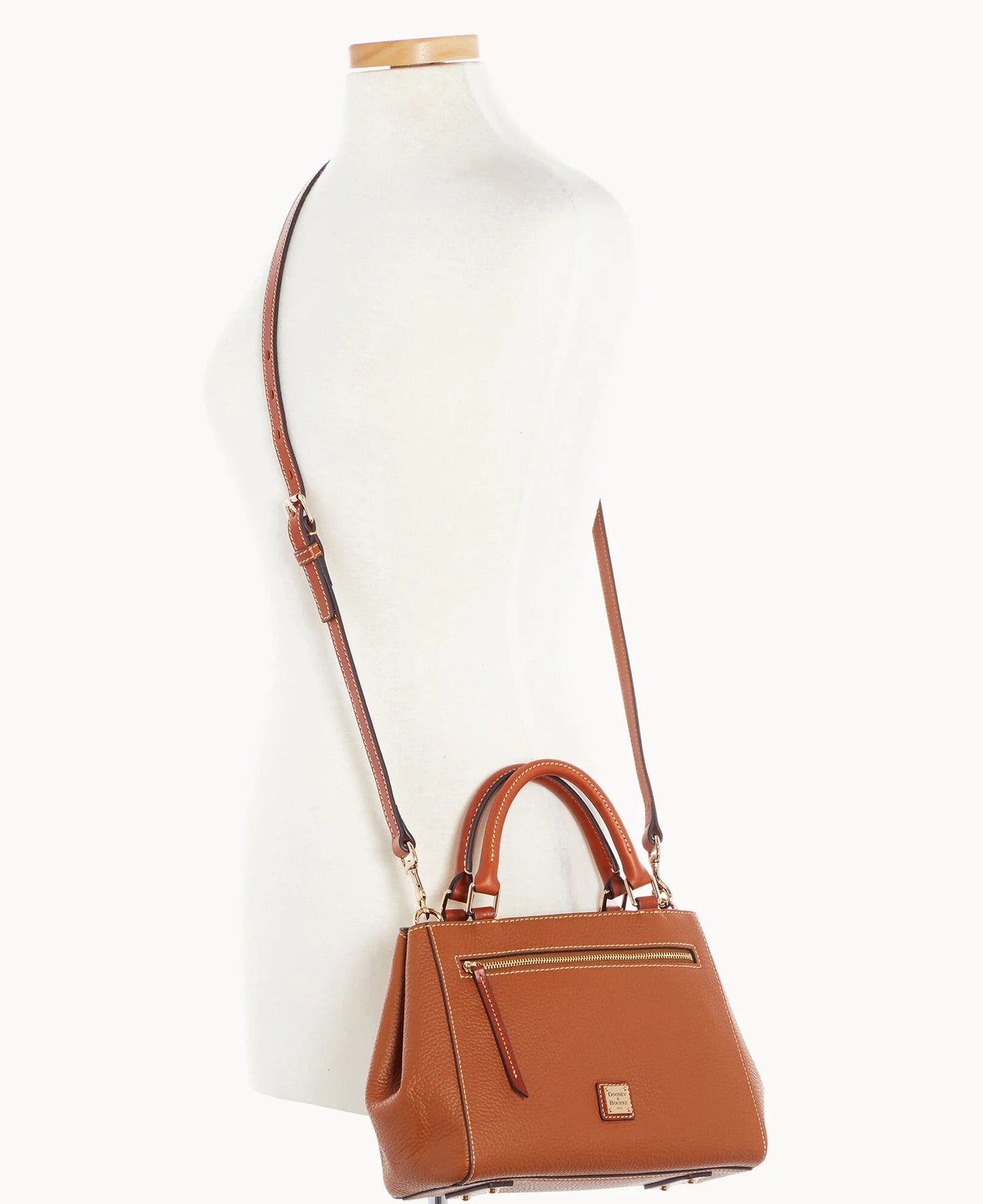 Pebble Grain Small Zip Satchel