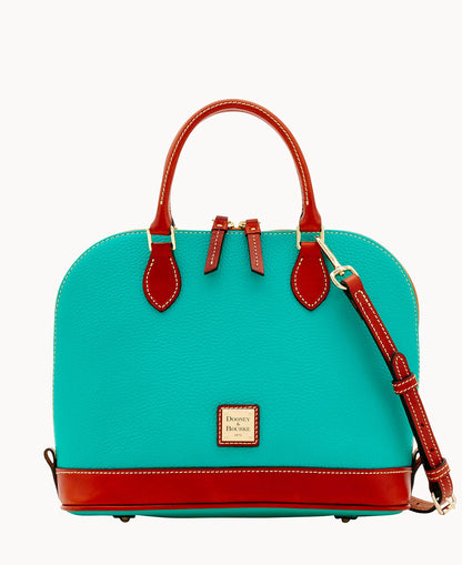 Pebble Grain Zip Zip Satchel
