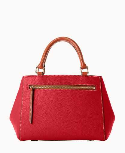 Pebble Grain Small Zip Satchel