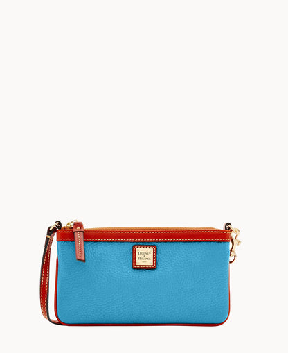 Pebble Grain Large Slim Wristlet