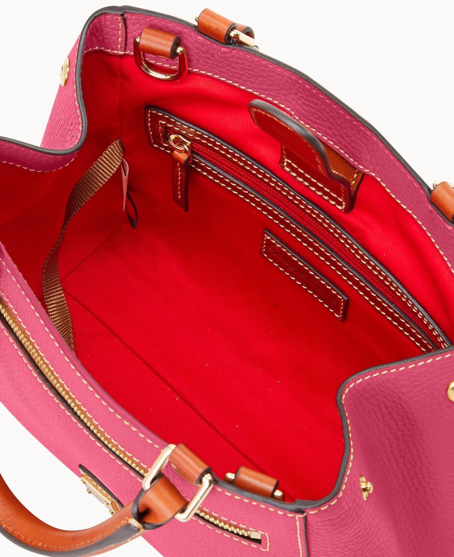 Pebble Grain Small Zip Satchel