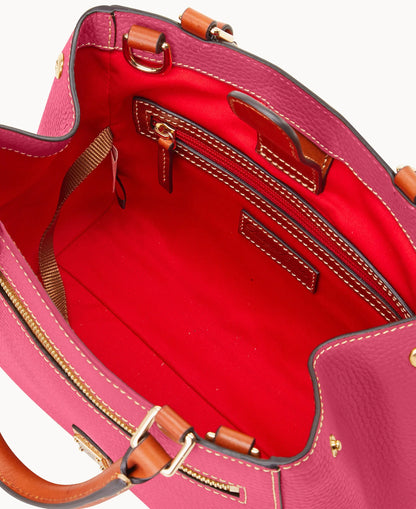 Pebble Grain Small Zip Satchel