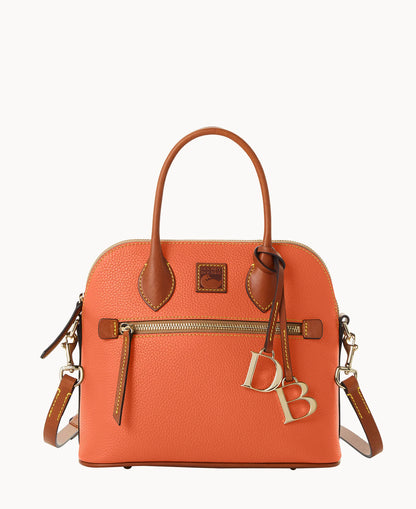 Pebble Grain Domed Satchel