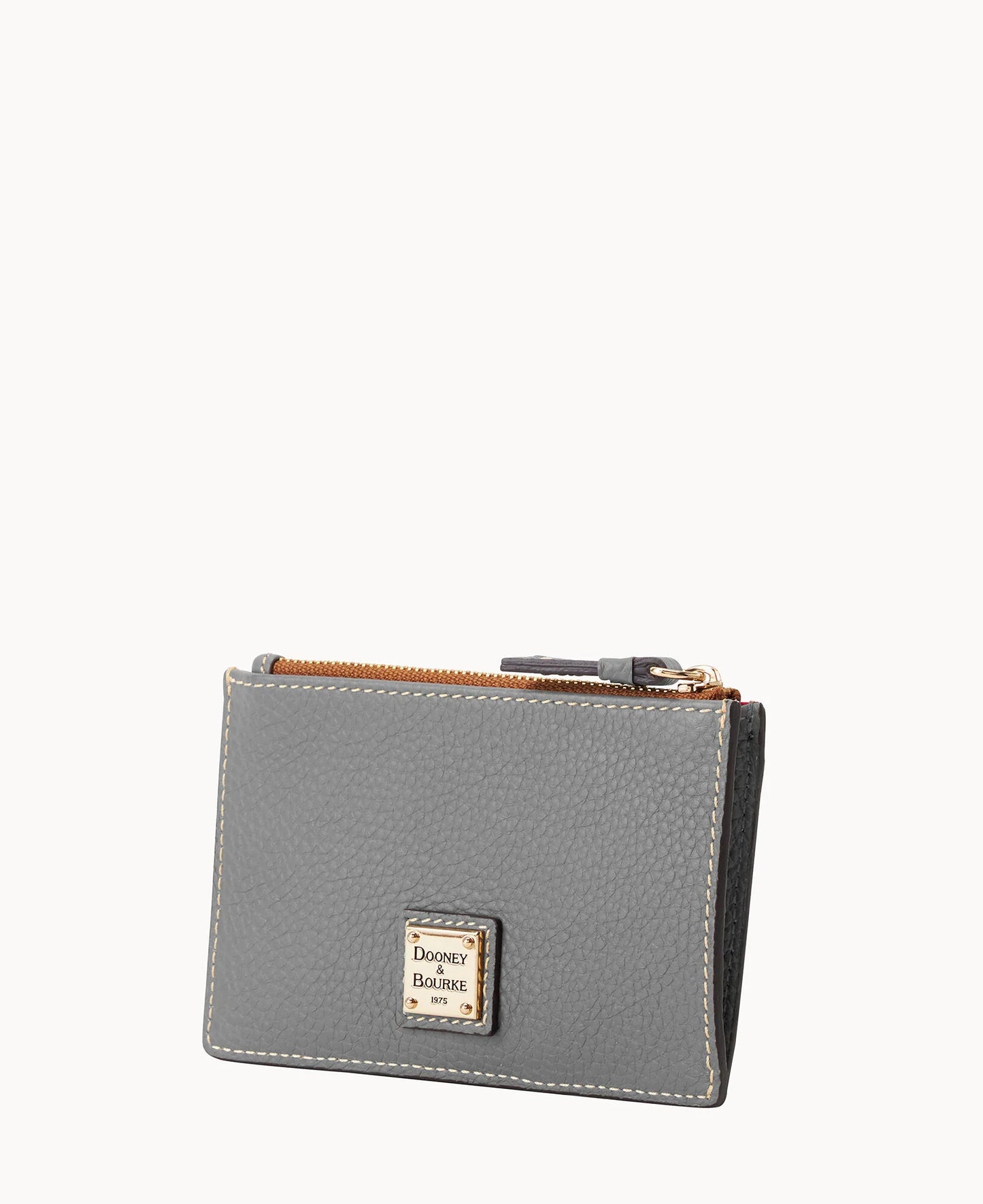 Pebble Grain Zip Credit Card Case