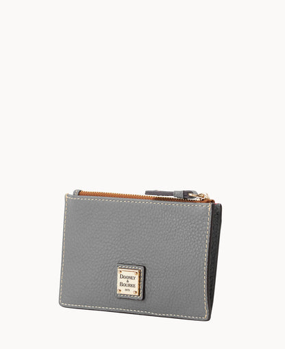 Pebble Grain Zip Credit Card Case