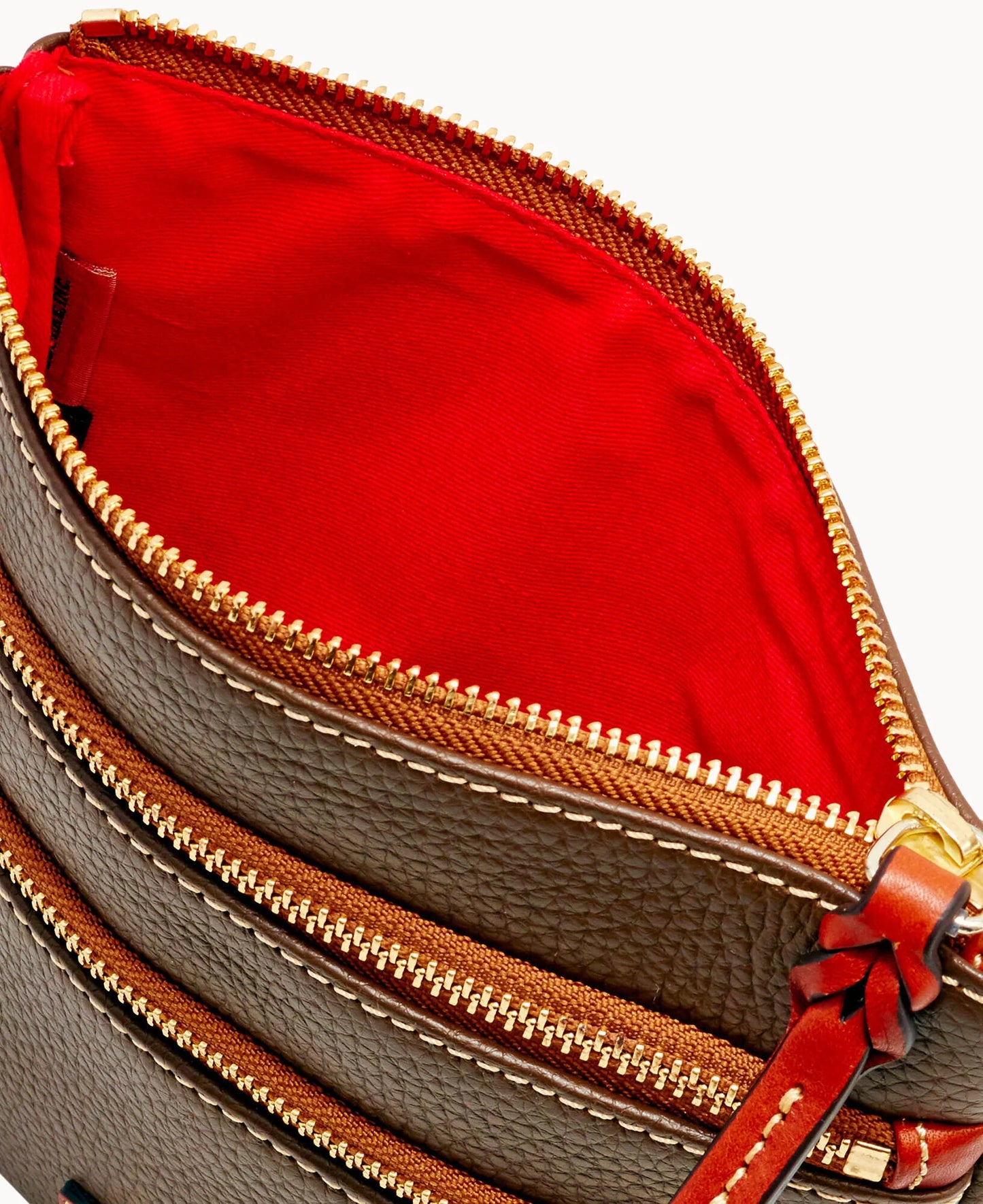 Pebble Grain North South Triple Zip