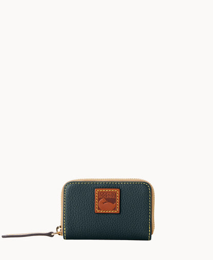 Pebble Grain Zip Around Credit Card Case