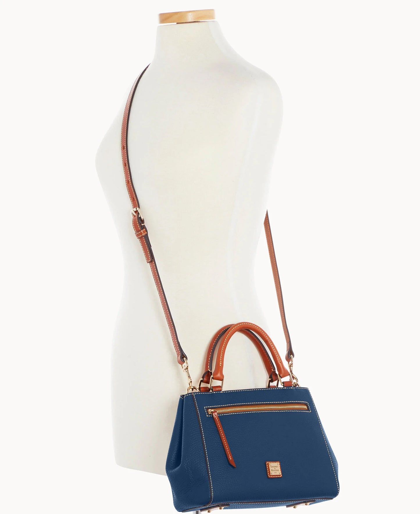 Pebble Grain Small Zip Satchel