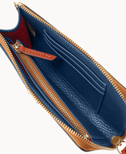 Pebble Grain Folded Zip Wristlet