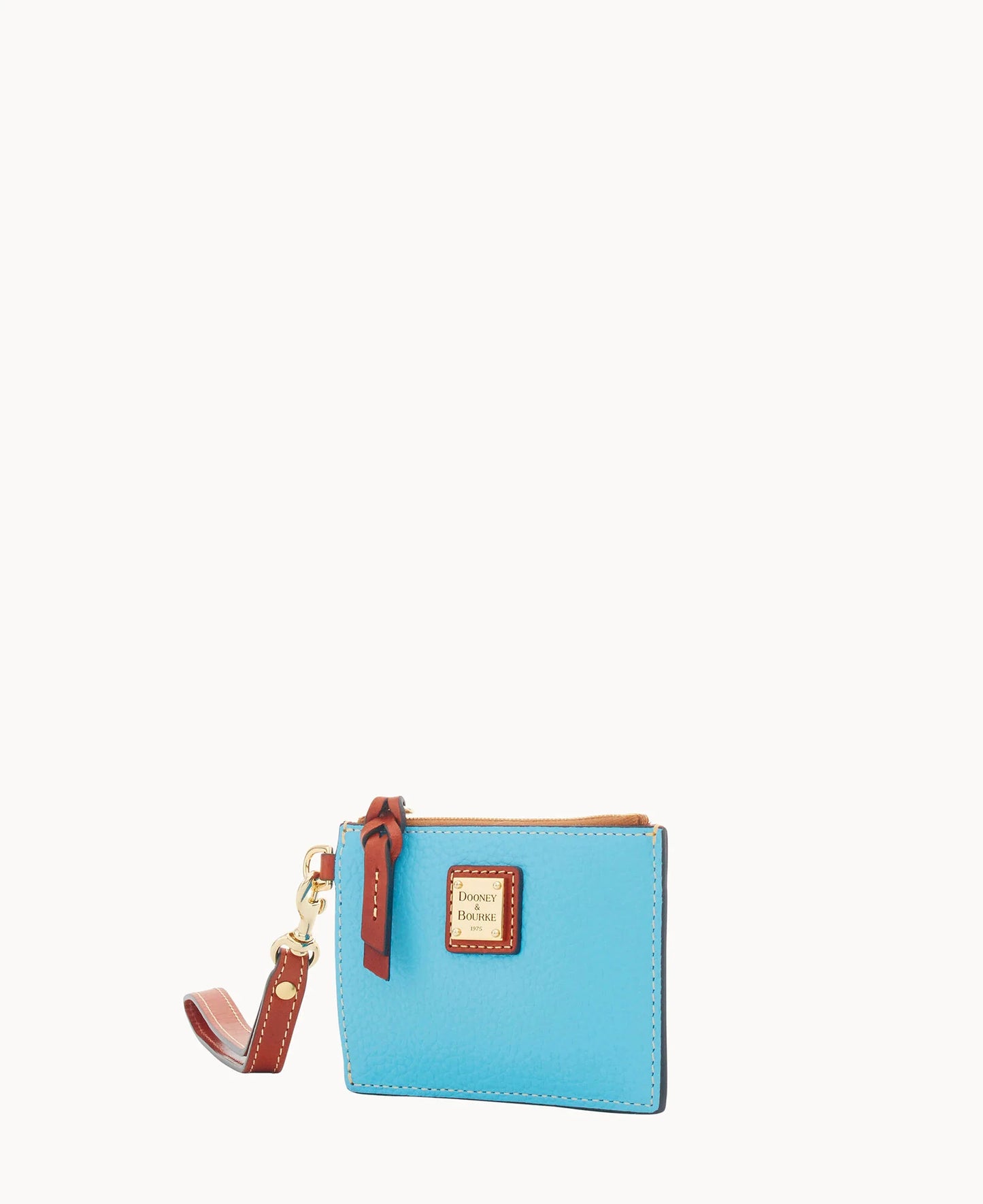Pebble Grain Zip Top Card Case Wristlet