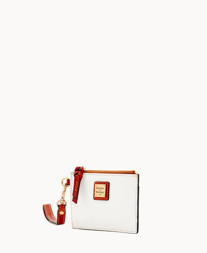 Pebble Grain Zip Top Card Case Wristlet