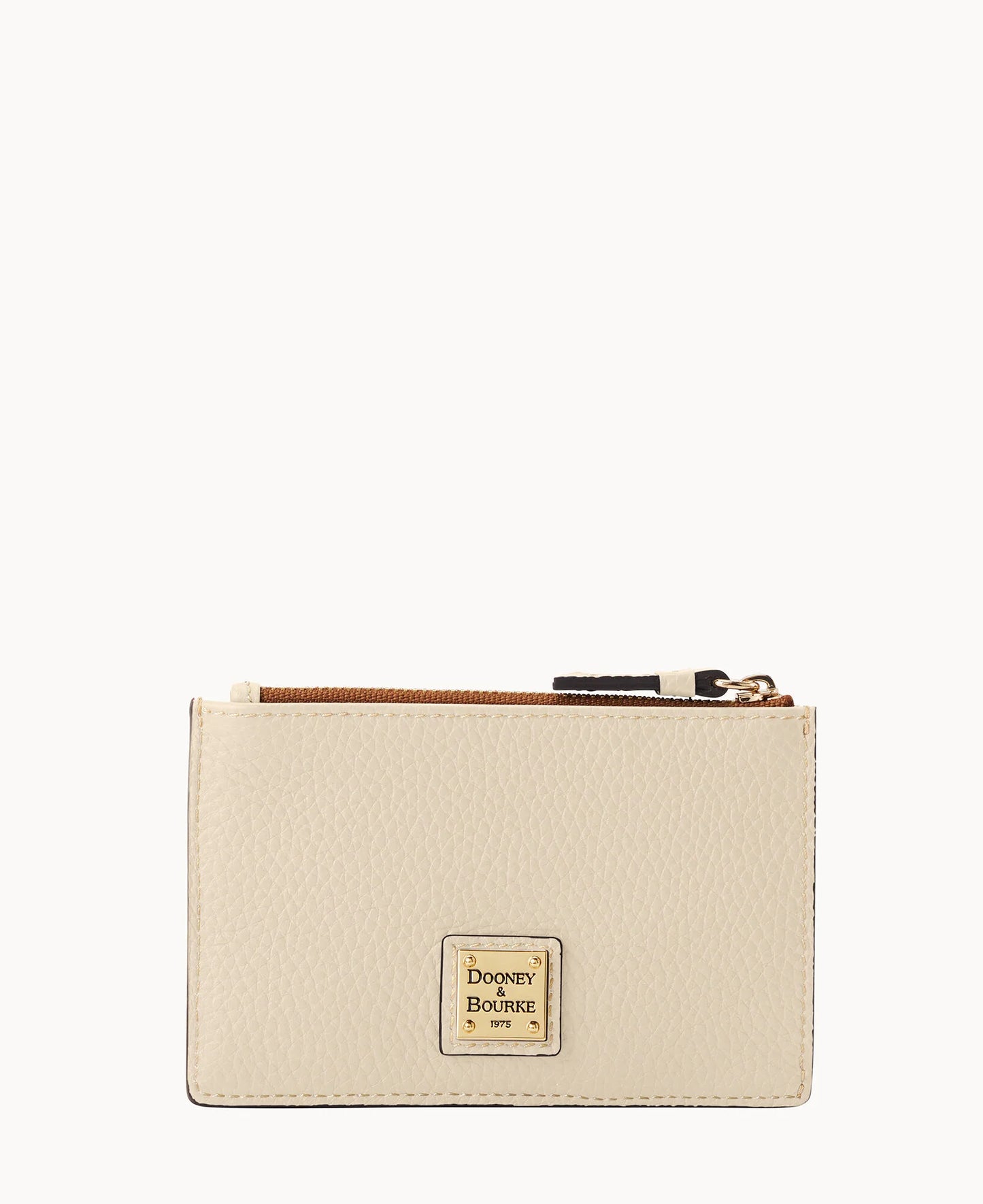 Pebble Grain Zip Credit Card Case
