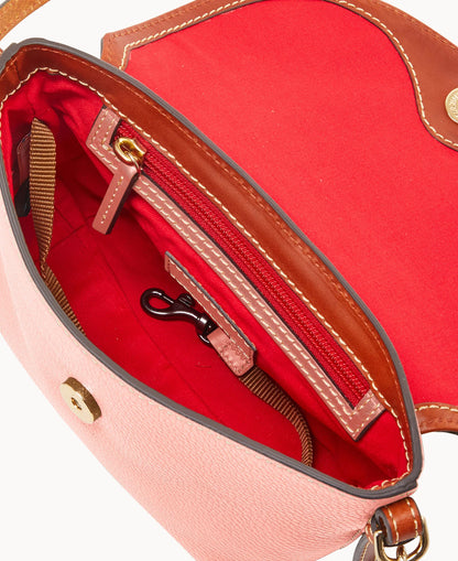 Pebble Grain Crossbody Saddle Bag