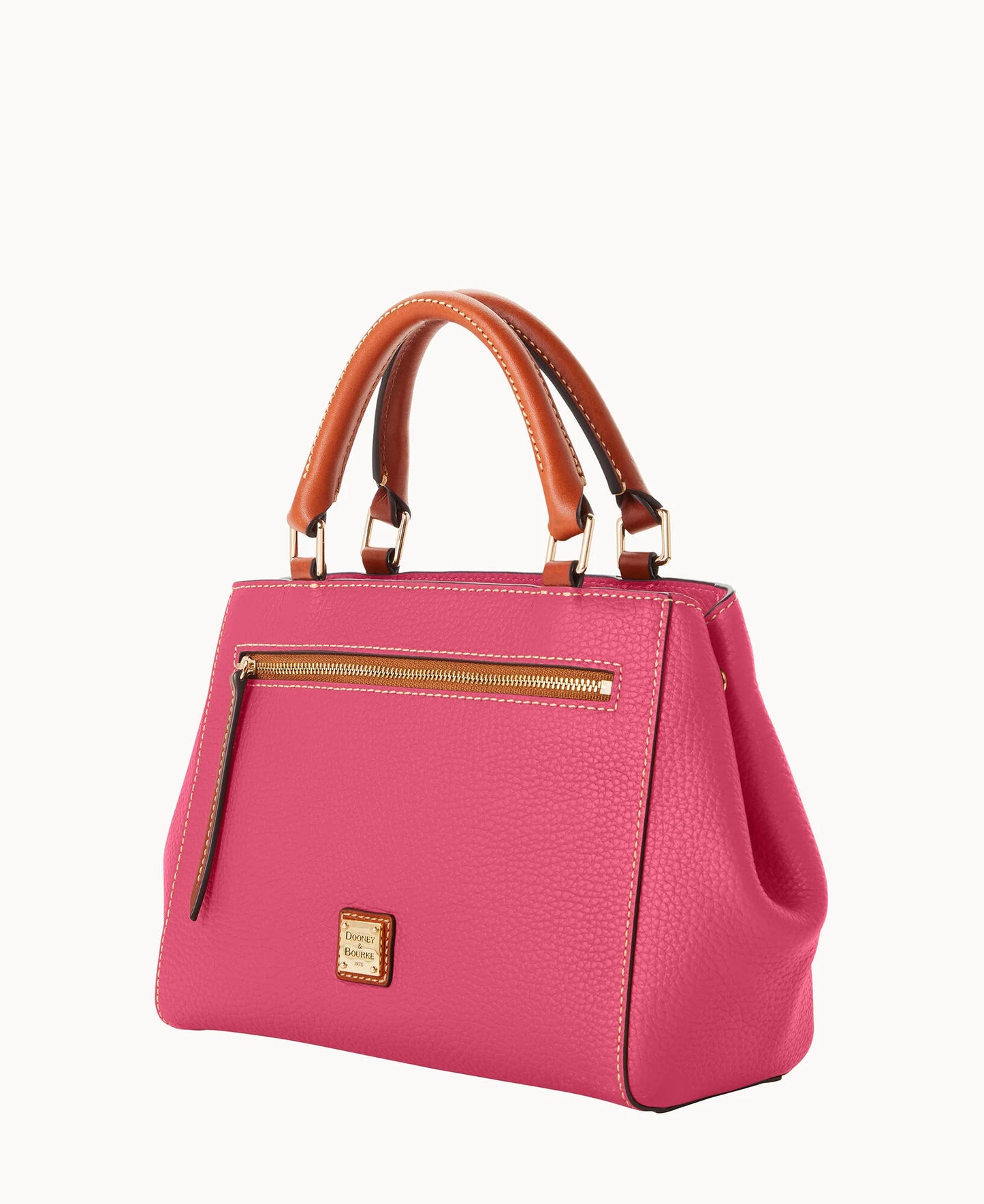 Pebble Grain Small Zip Satchel