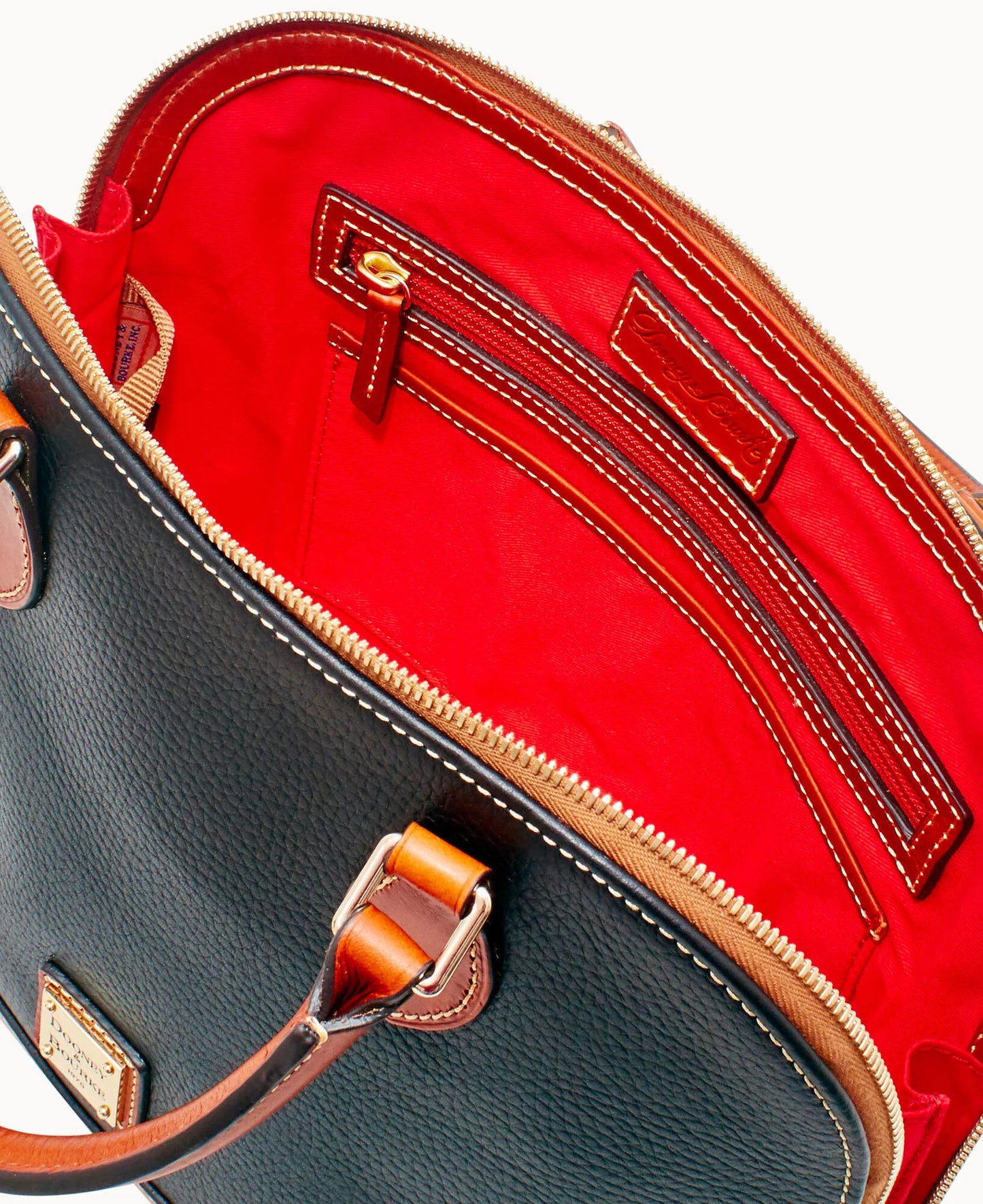 Pebble Grain Zip Zip Satchel