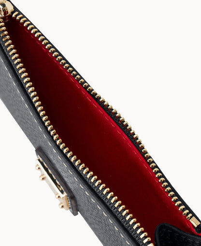 Pebble Grain Zip Credit Card Case