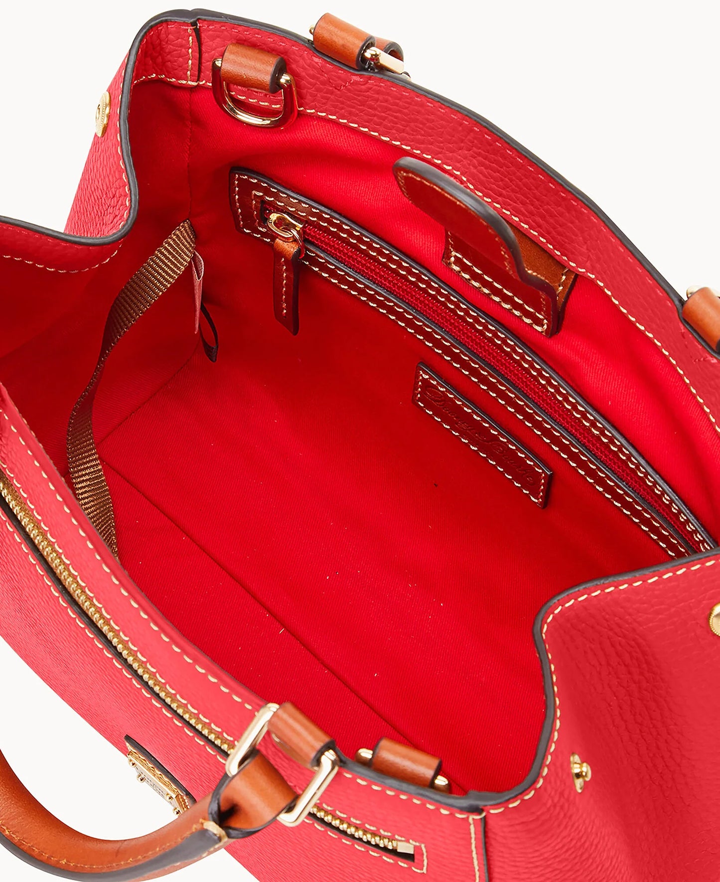 Pebble Grain Small Zip Satchel