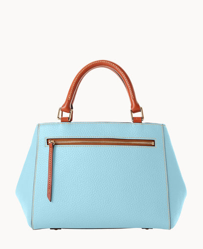 Pebble Grain Small Zip Satchel