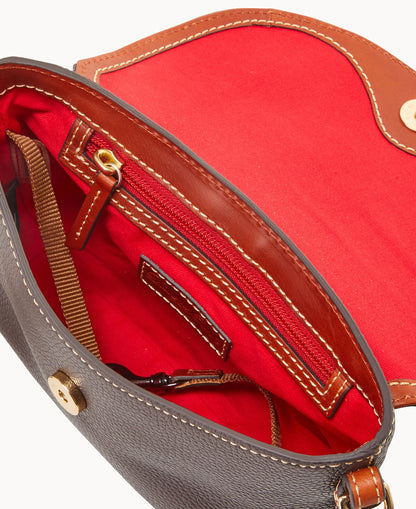 Pebble Grain Crossbody Saddle Bag