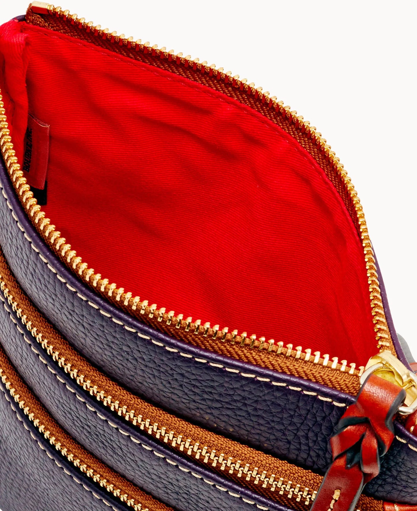Pebble Grain North South Triple Zip
